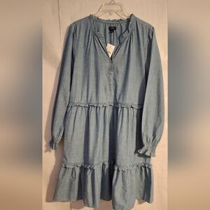 J. Crew Light Blue Tiered Kids Dress
